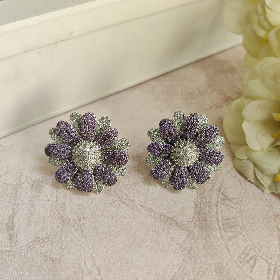 Floral Victorian stud- Light Pink-1