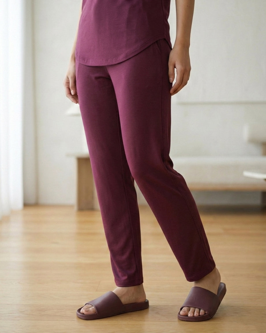 Pearle Bamboo Pant  (Purple Plum)