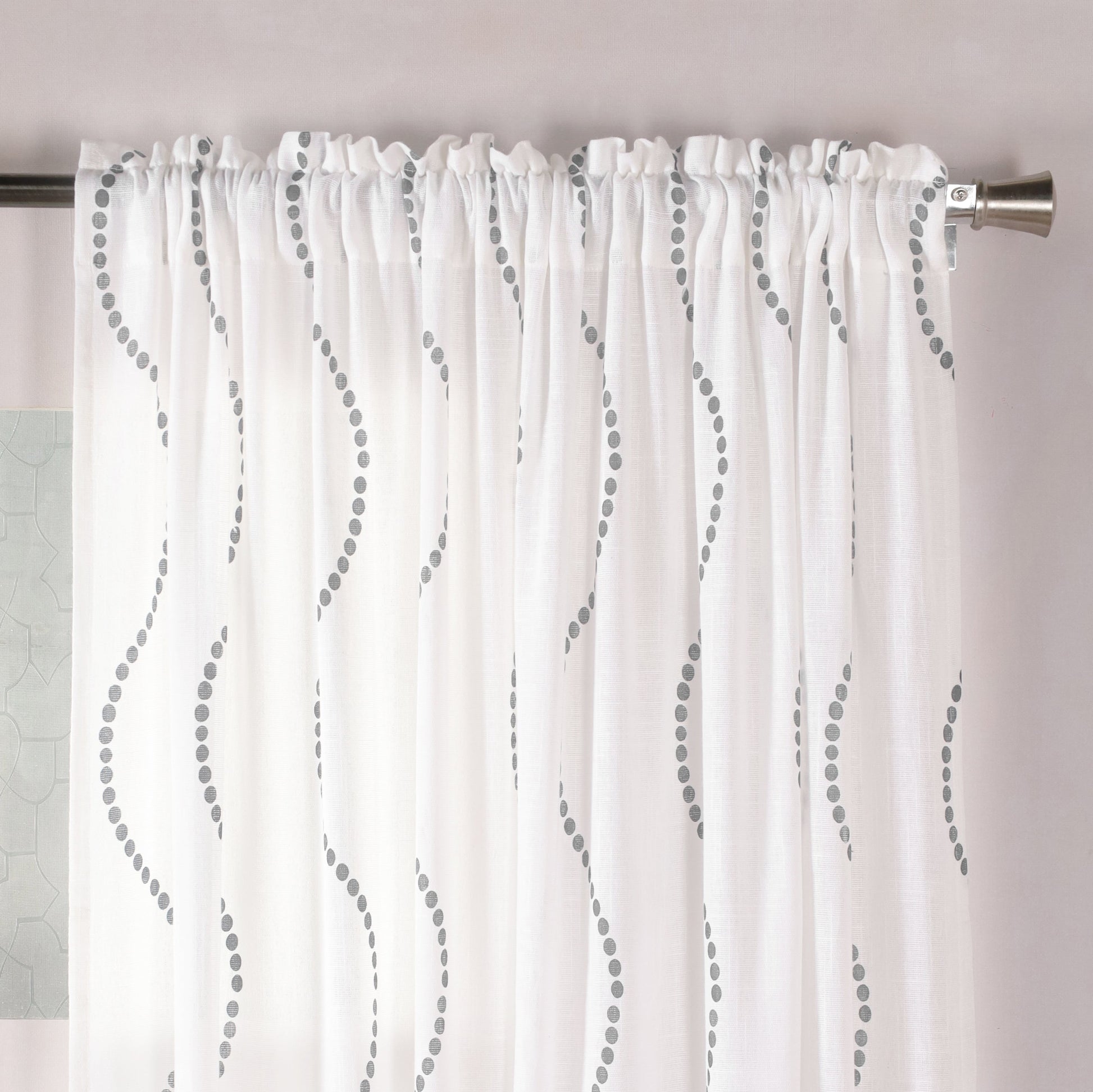 Imprimer Wavy Rhythm - Sheer Curtain Rod Pocket-2