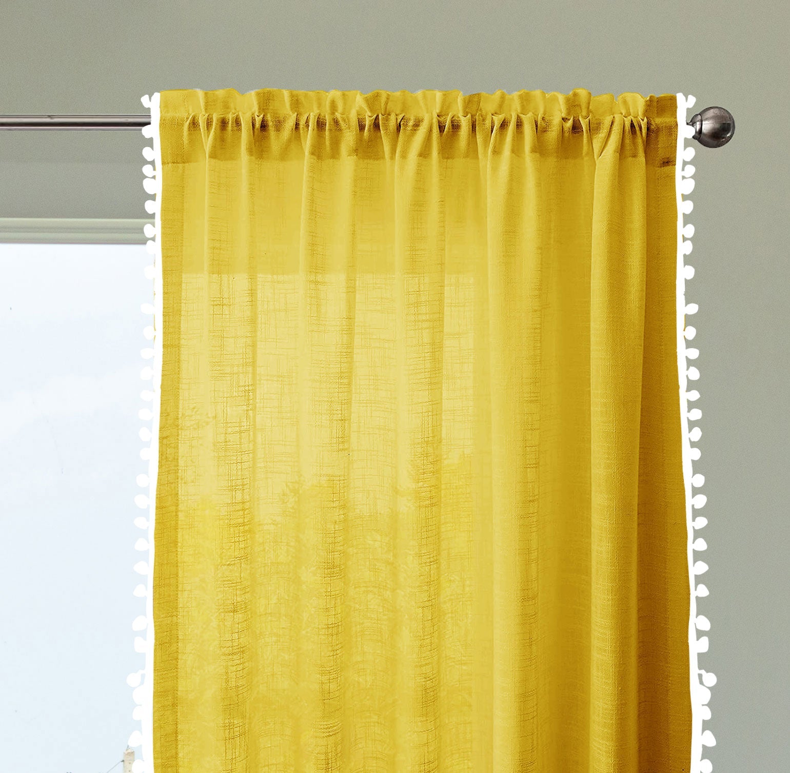 Fort Handpicked Breeze - Rod Pocket Yellow Sheer Curtain-4