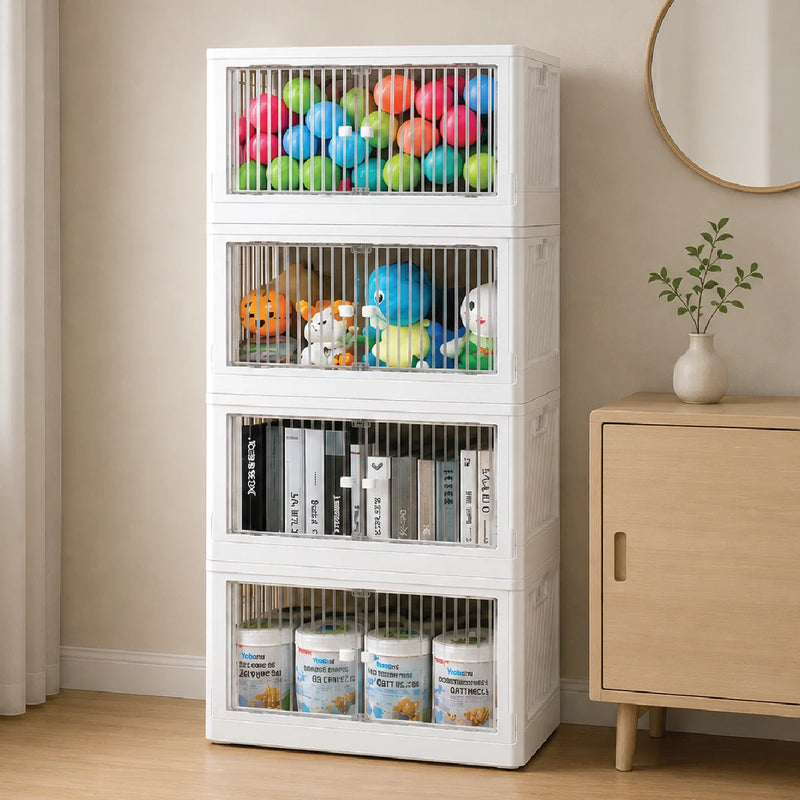 Rollin Stacker / Foldable Storage Box with Wheels (Large)