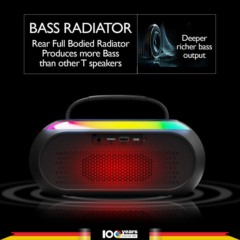 Atomik Kolors Boombox Portable Party Speaker (Black)-5