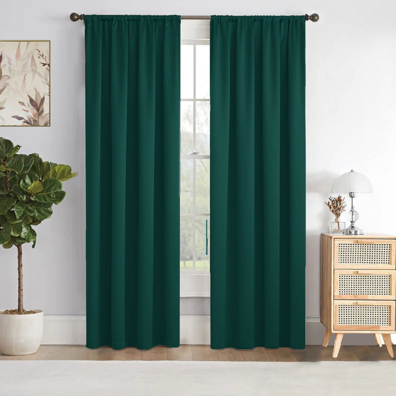 Fort Essential - Rod Pocket Blackout Curtain (Rama Green)-1