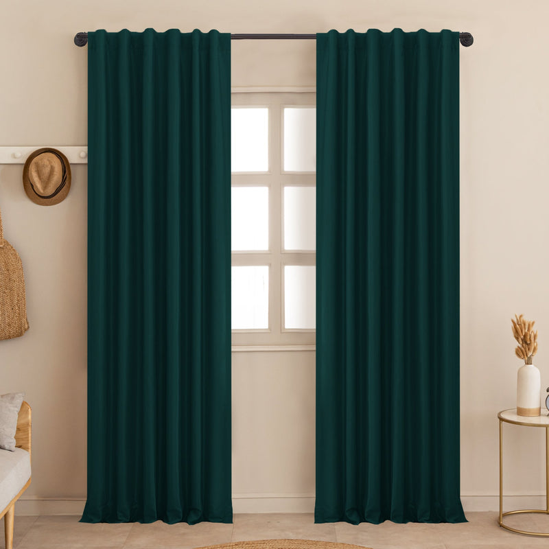 Fort Essential - Back Tab Blackout Curtain (Rama Green)-1