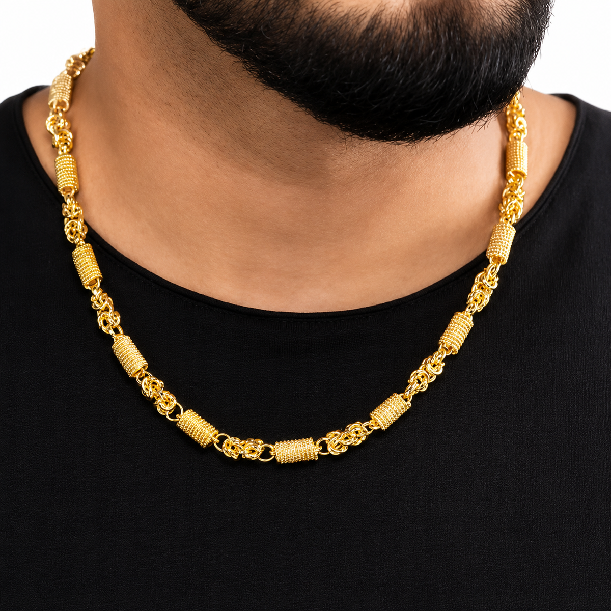 Rolling Chain Medium 22K Gold Plated Anti-Tarnish Daily Wear Men