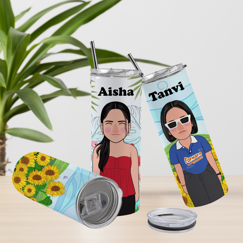 Personalized Stainless Steel Tumbler With Free Steel Straw