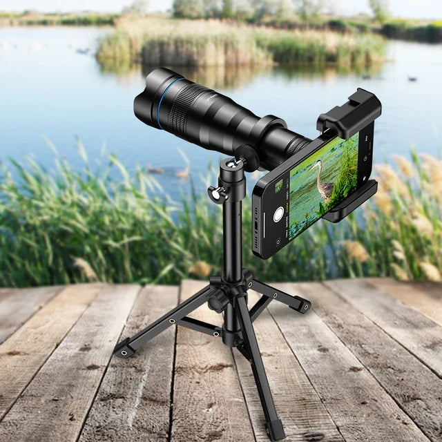 [New] Apexel 36x Super Zoom Mobile Lens + Metal Desk Tripod + Mobile Holder