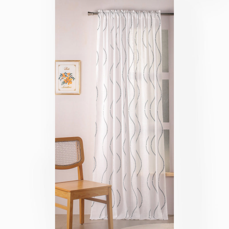Imprimer Wavy Rhythm - Sheer Curtain Rod Pocket-3