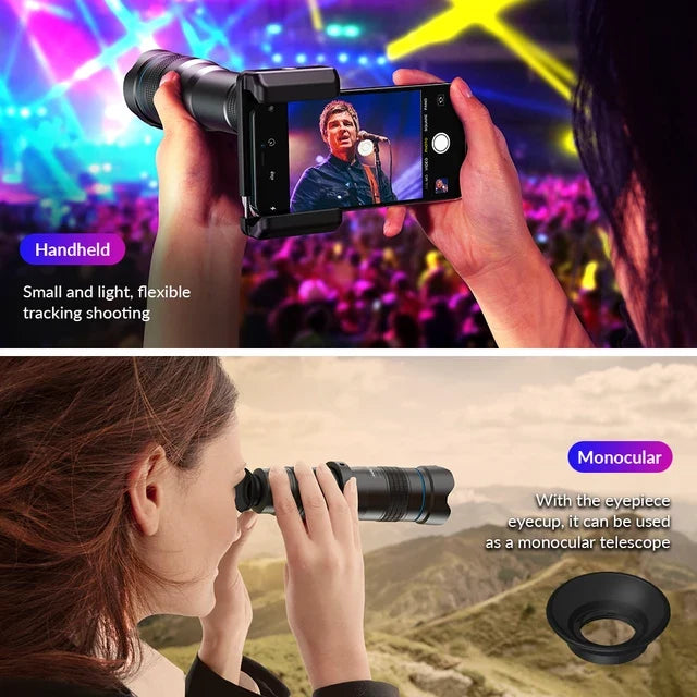 [New] Apexel 36x Super Zoom Mobile Lens + Metal Desk Tripod + Mobile Holder