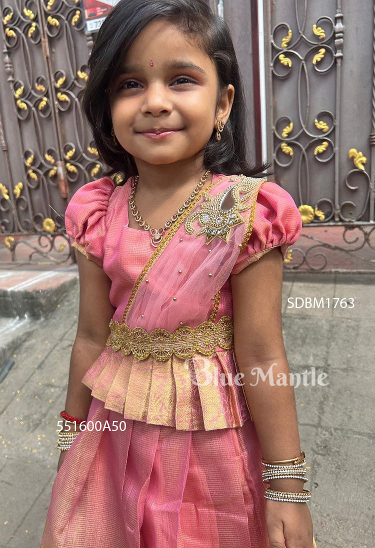 1763D: Rose Gold Dhavani- Ready to Dispatch