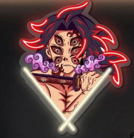 Demon Warrior Anime Neon Wall Art – Plexiglass LED Neon Sign for Game Room & Bedroom Decor | Neon Signs India — Image 2