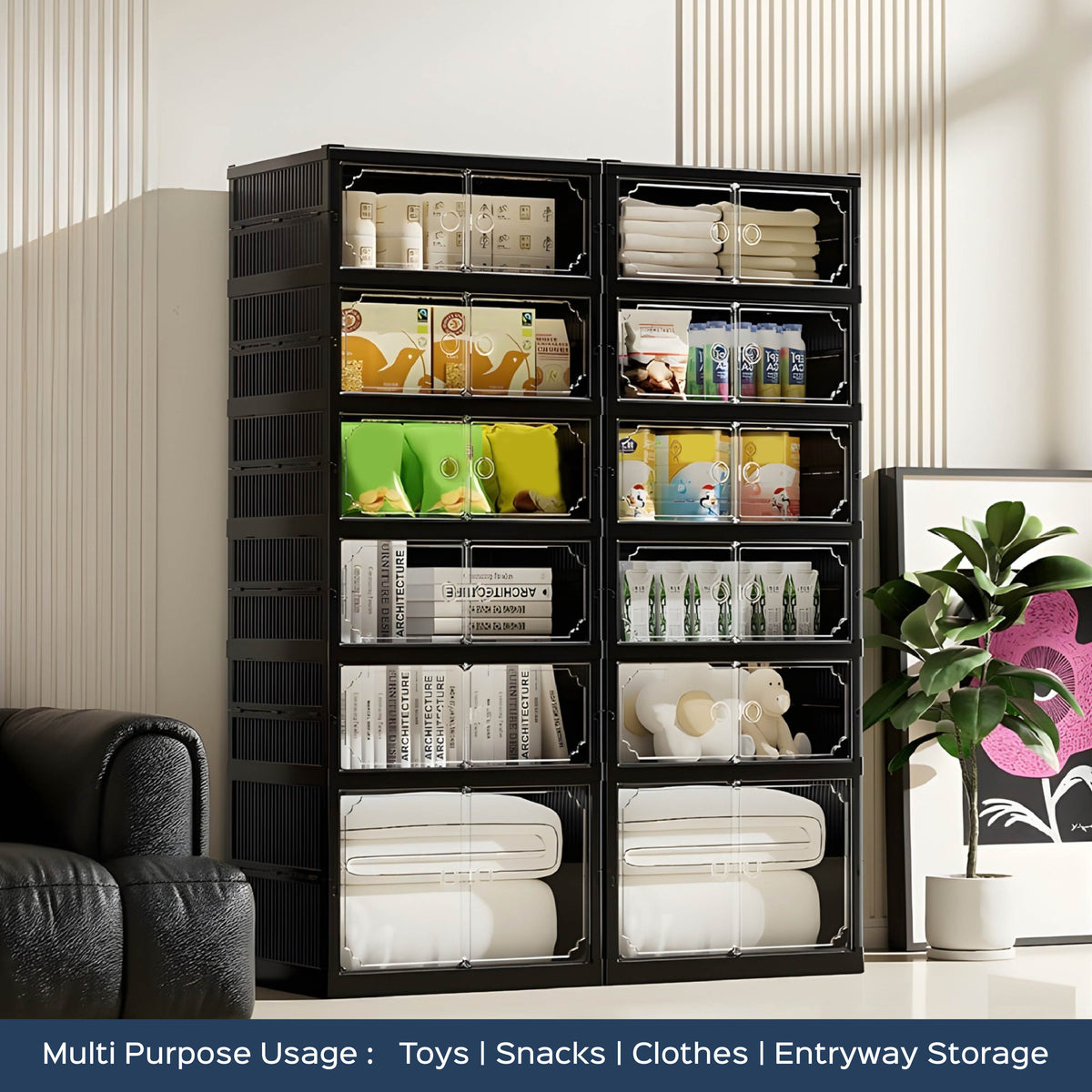 Shoe Stack Foldable Shoe Storage with Wheels