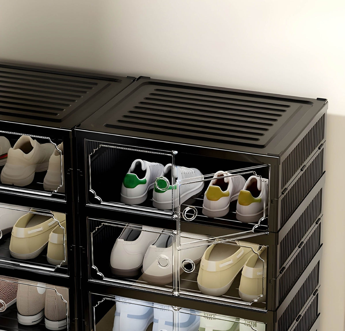 Shoe Stack Foldable Shoe Storage with Wheels