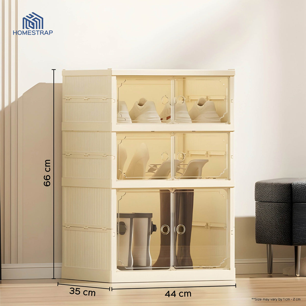 Shoe Stack Foldable Shoe Storage with Wheels