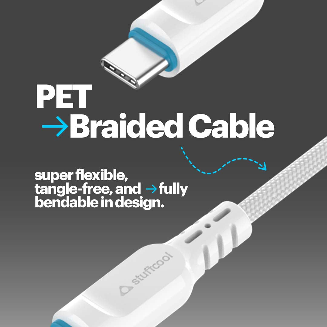 BLZR 60W 1m Type-C to C Cable with Built-in iWatch Charger