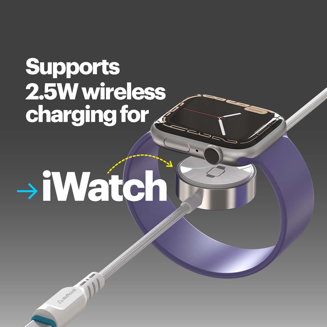 BLZR 60W 1m Type-C to C Cable with Built-in iWatch Charger