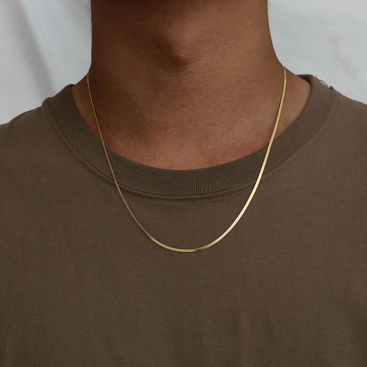 Snake Chain Necklace Thin 22K Gold Plated Sterling Silver Finish