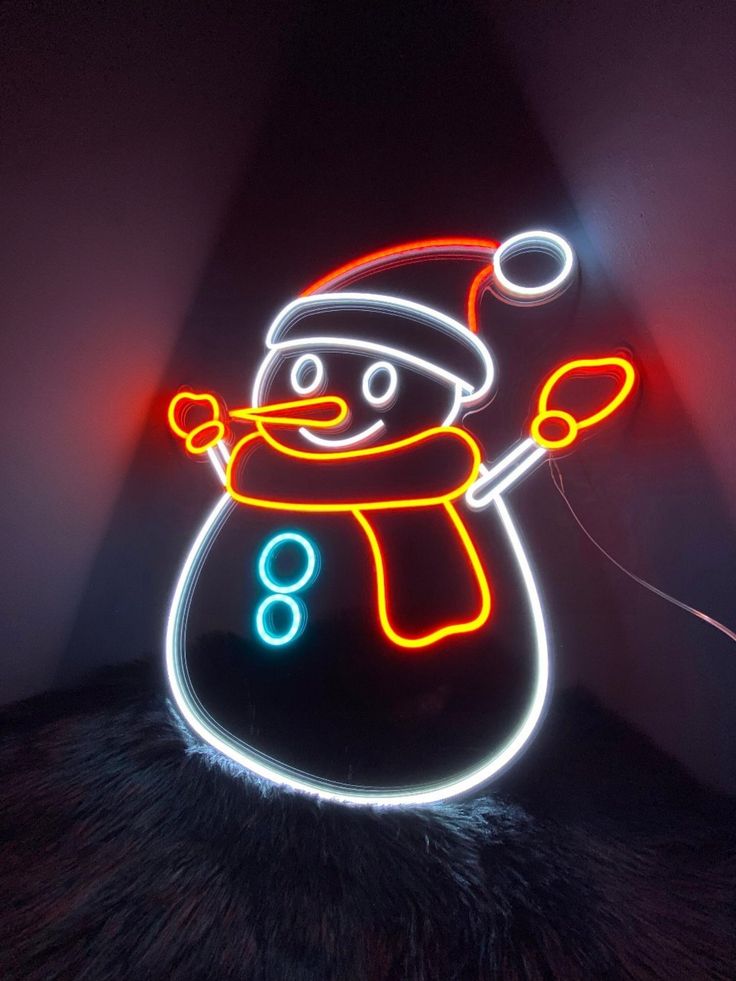 Snowman 21 x 24 Inch Sign Neon, Festival LED Neon Light Wall Decor Art Neon Sign Light for Home Decoration,Bedroom, Lounge, Office, Wedding, Christmas, Valentine’s Day | Neon Signs India — Image 1