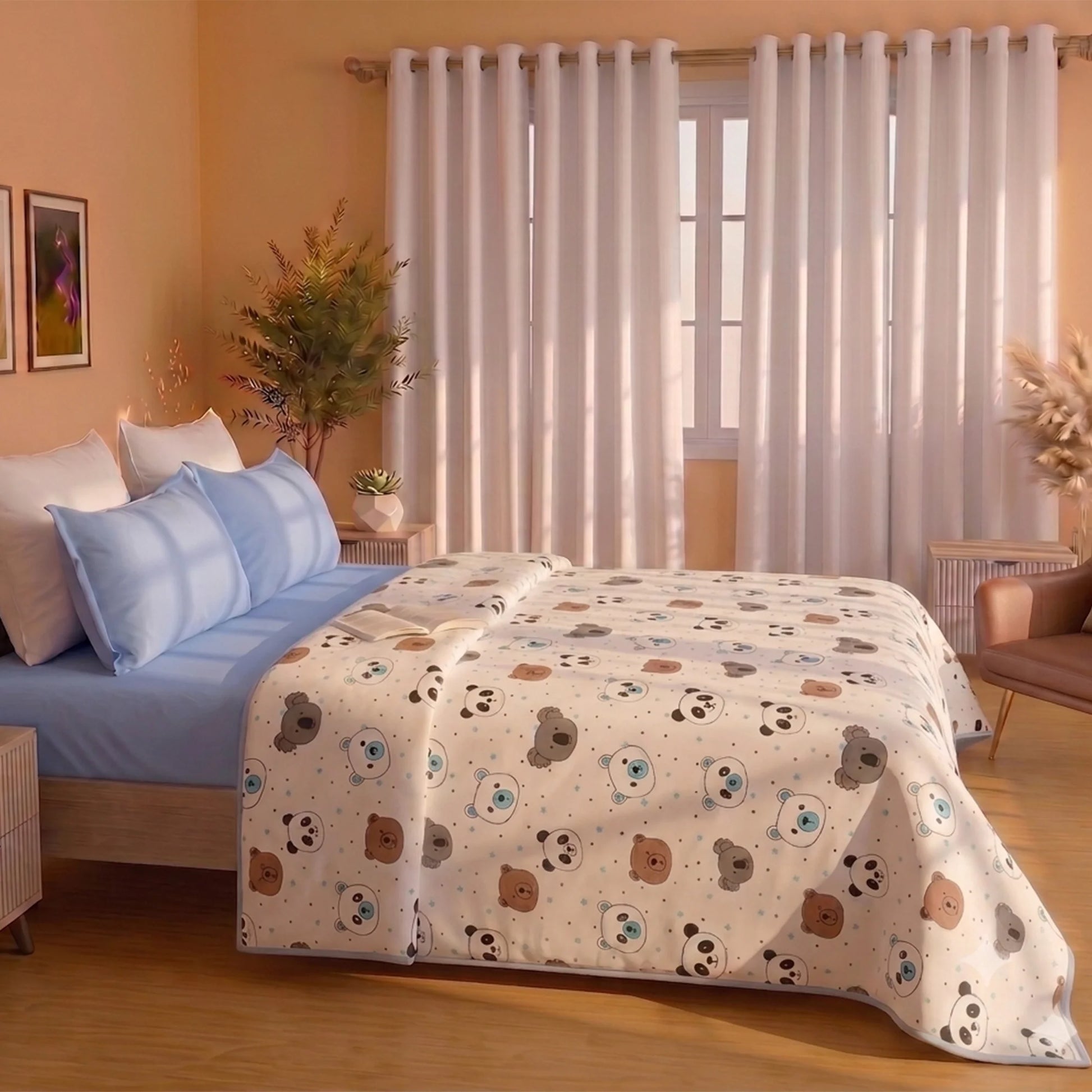 Premium Solid Bedsheet & Baby Dohar Combo Set-1