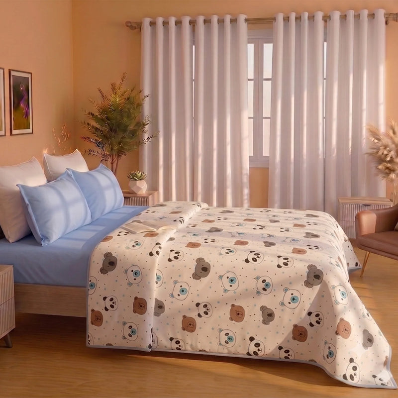 Premium Solid Bedsheet & Baby Dohar Combo Set-1