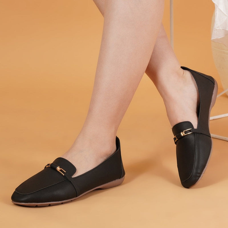 Black embellished bellies for women