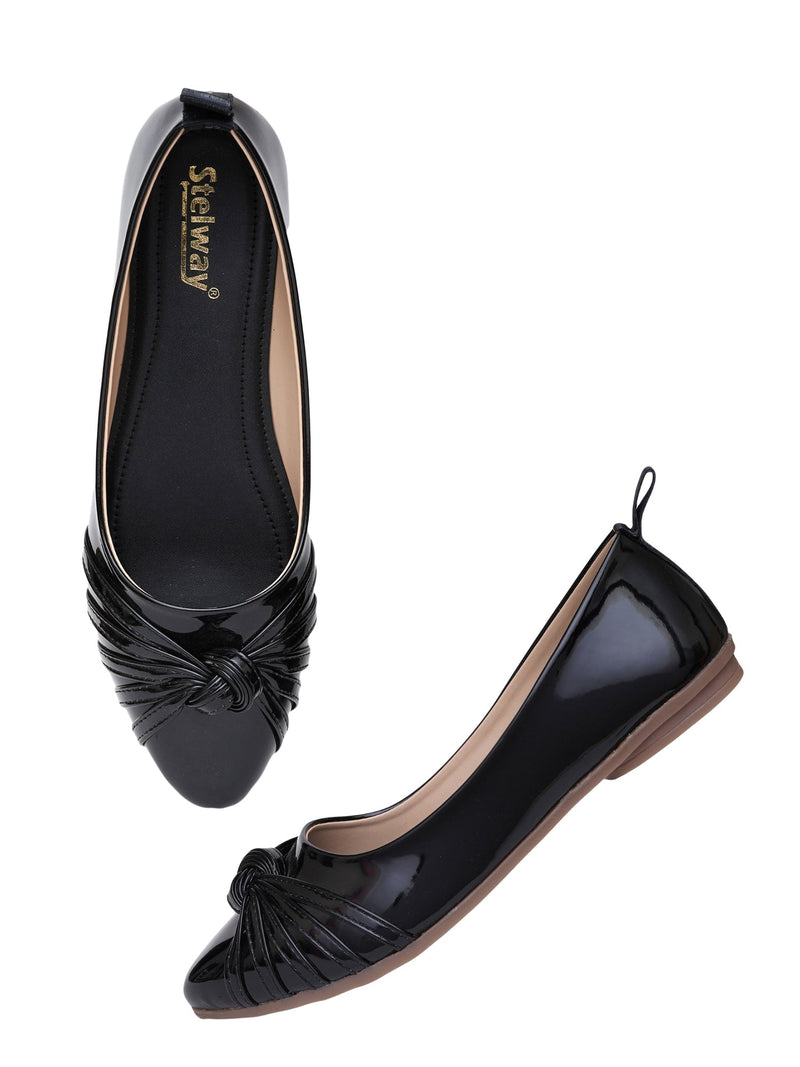 Knotted style embellished black bellies for women