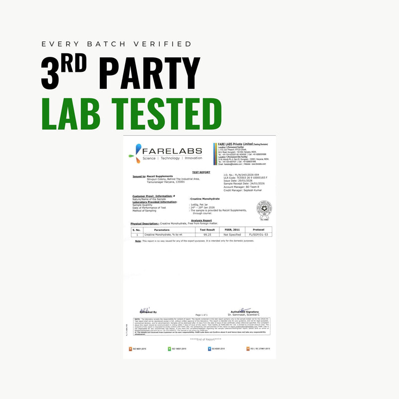 Verification label for third-party lab testing on a white background