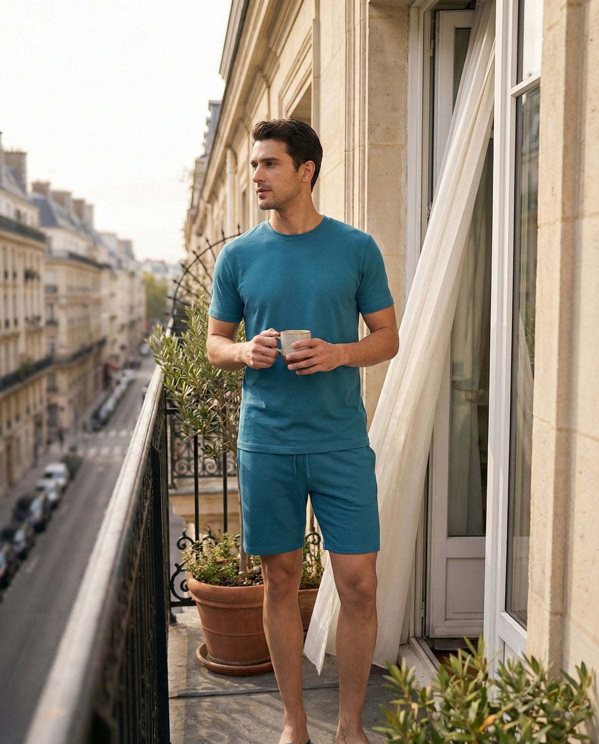 Hushy Bamboo Shorts  (Teal Blue)