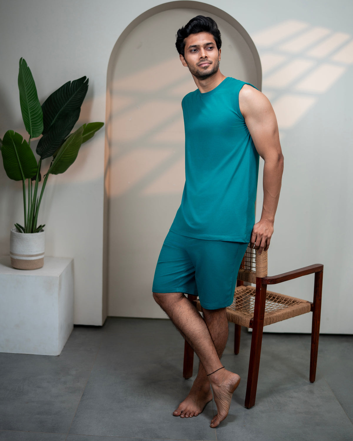 Hushy Bamboo Shorts  (Teal Green)