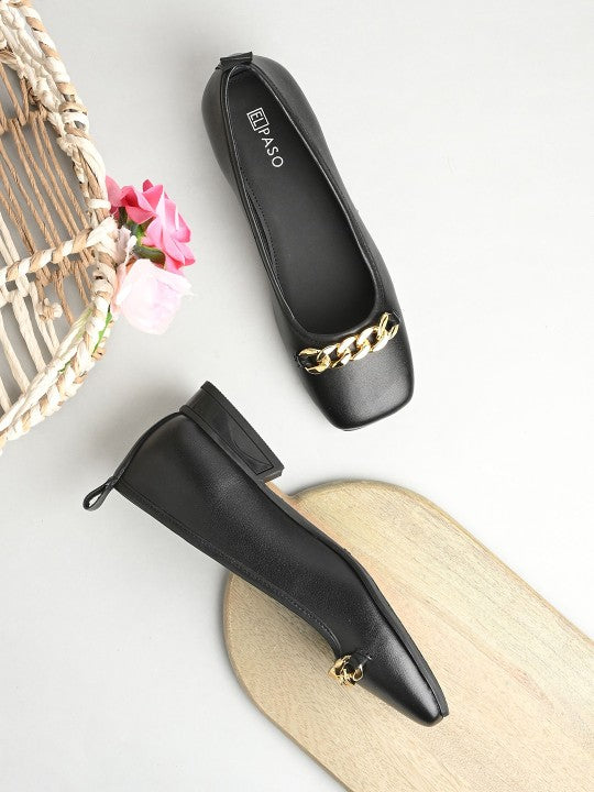 El Paso Women Ballerinas with Buckles Flats-13