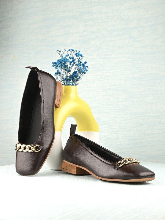 El Paso Women Ballerinas with Buckles Flats-6