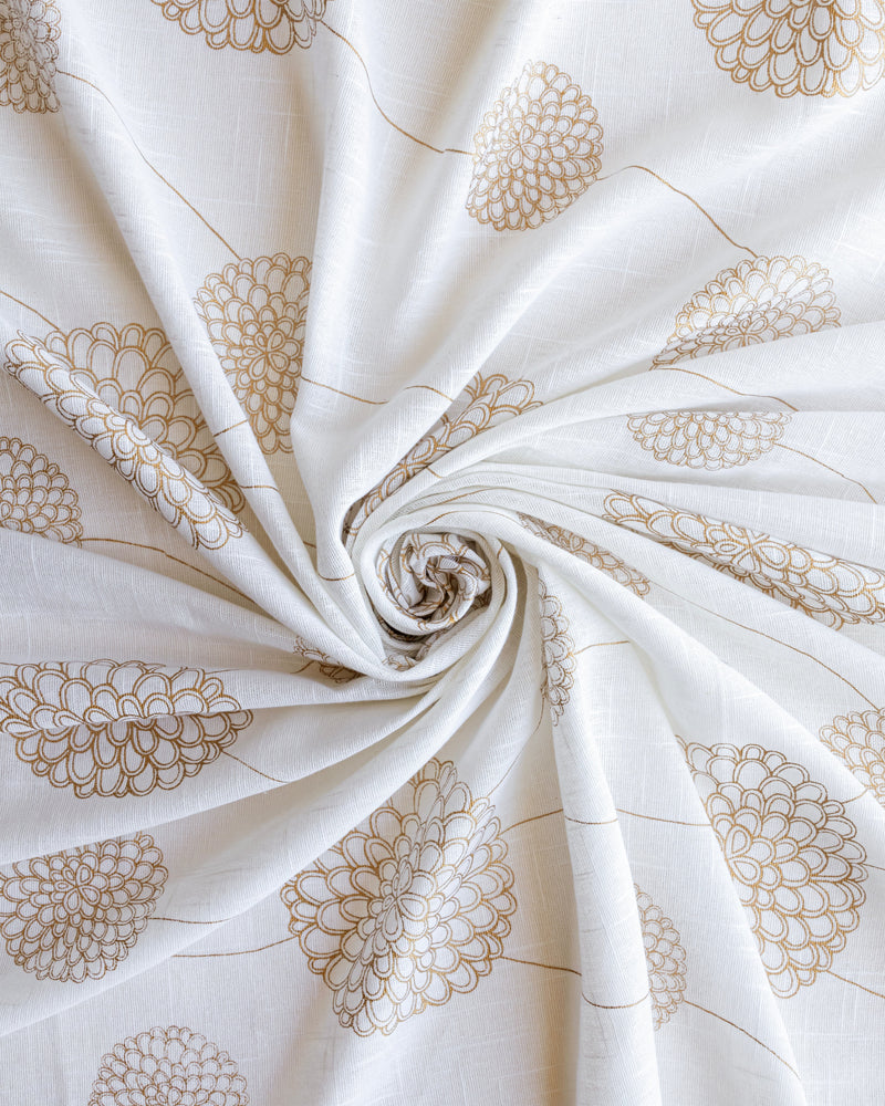 Imprimer Gold Dandelions - Rod Pocket Printed Sheer Curtain-6