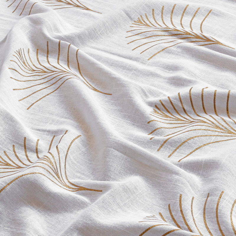 Imprimer Palmetto Plume - Gold Tree Printed Eyelet Sheer Curtain-4