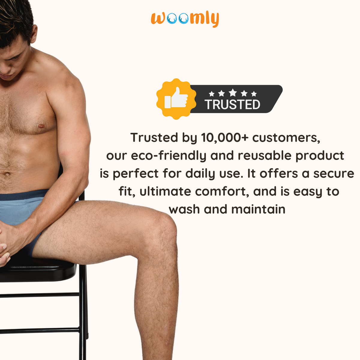 Men Leakproof Underwear for Urine Leak – Cotton Brief, Reusable (Pack of 3) | Woomly
