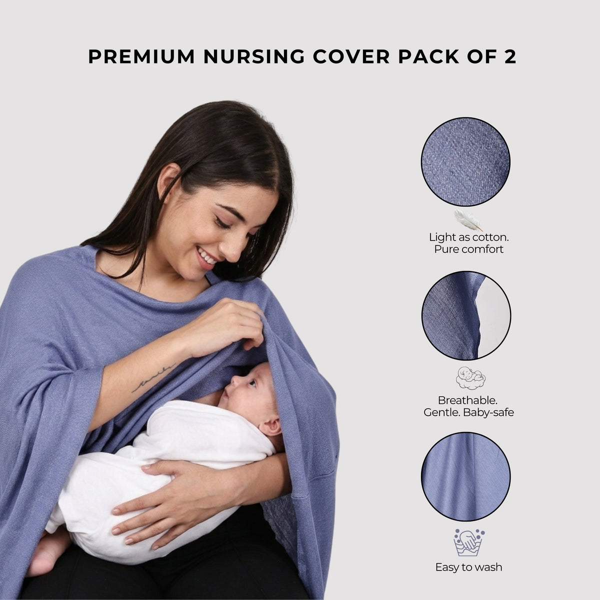 Premium Nursing Cover Pack of 2 – Soft, Breathable & Full Coverage