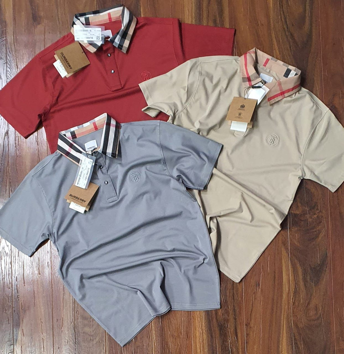 Burberry Men's  Check Collar Polo T-Shirt