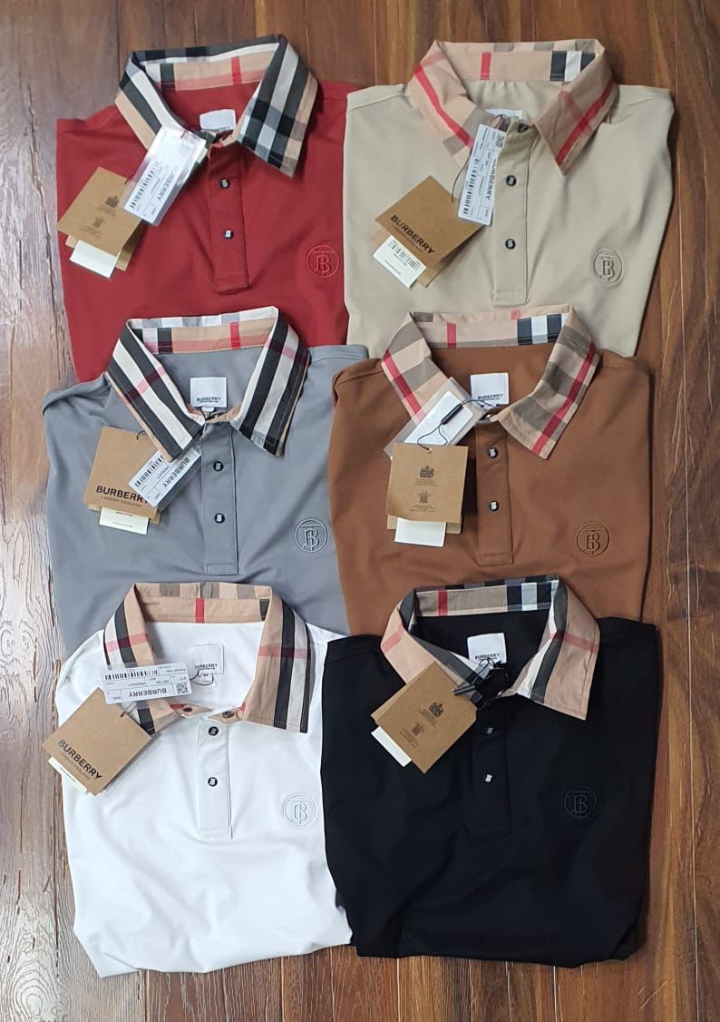 Burberry Men's  Check Collar Polo T-Shirt
