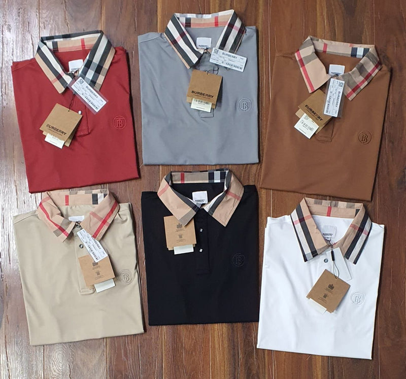Burberry Men's  Check Collar Polo T-Shirt