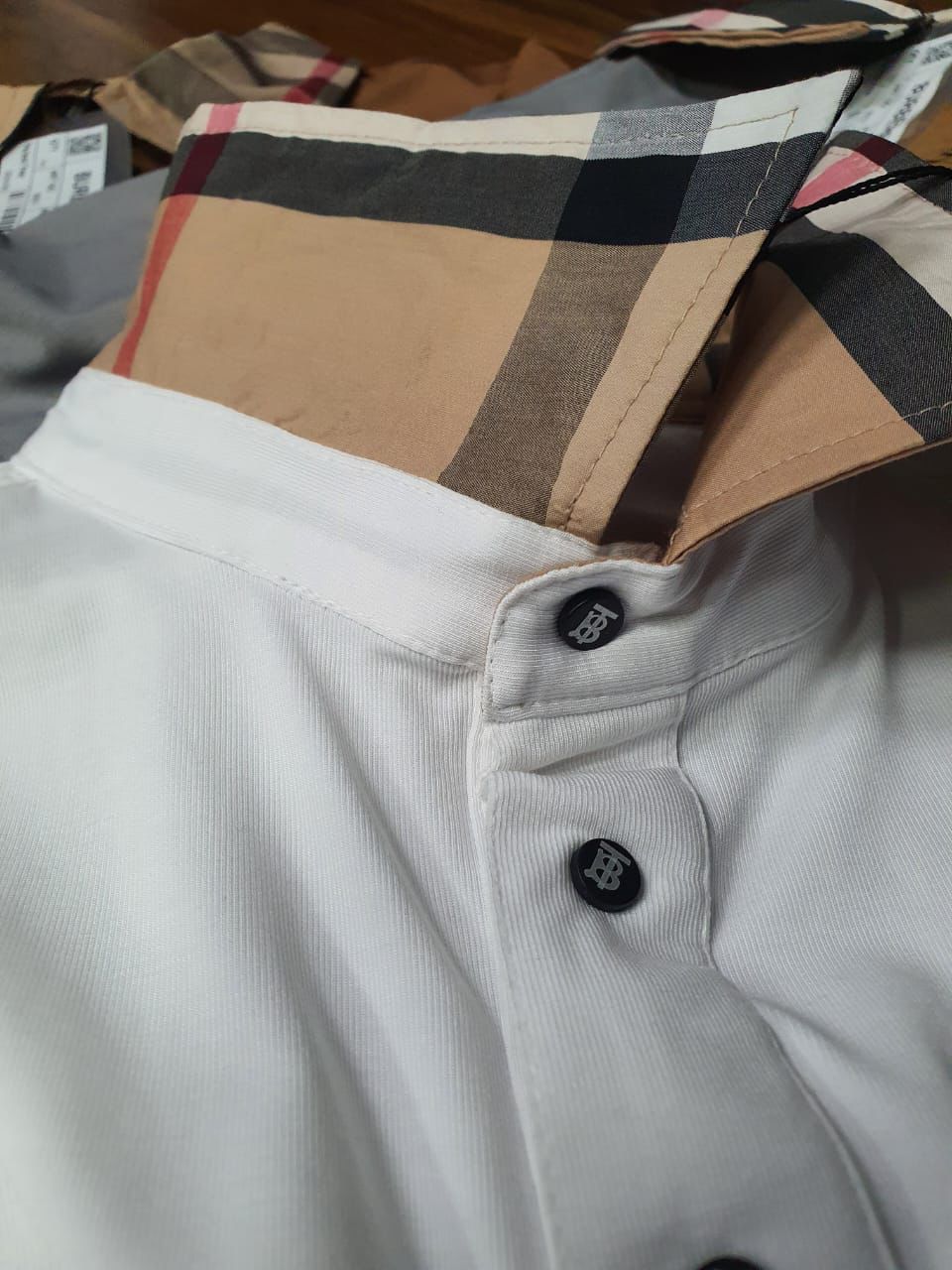 Burberry Men's  Check Collar Polo T-Shirt