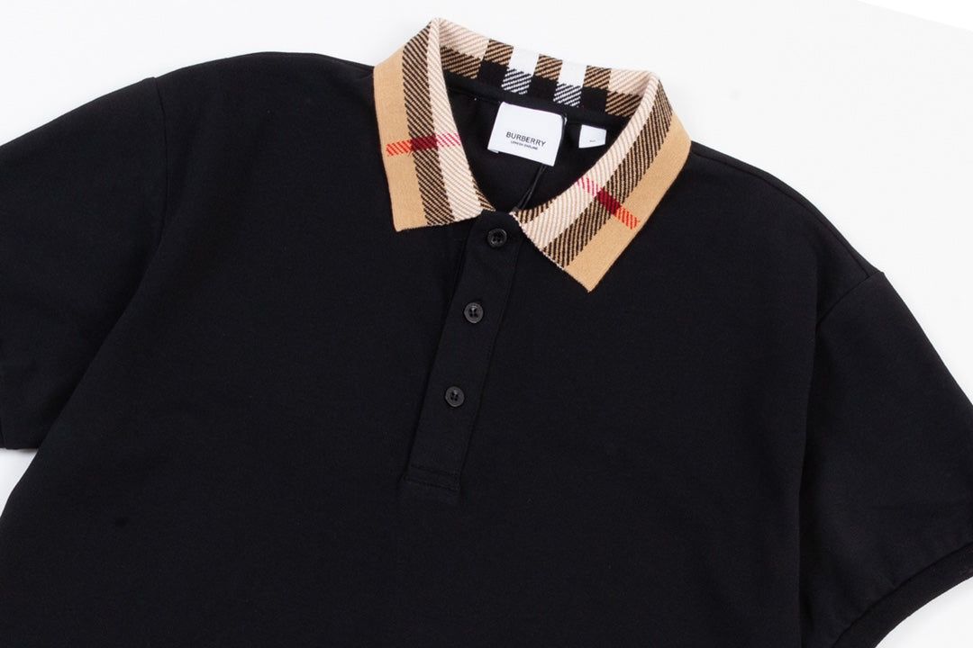 Burberry Men's  Check Collar Polo T-Shirt