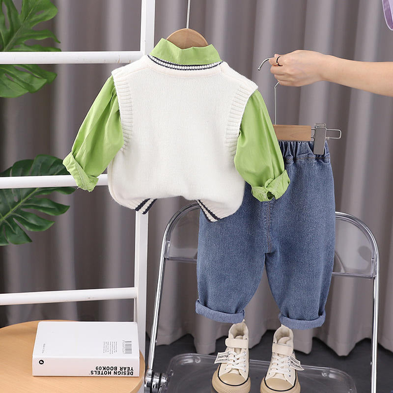 Boys Imported Green Cord Set [BT-6K-6890] [1 - 6 Years]
