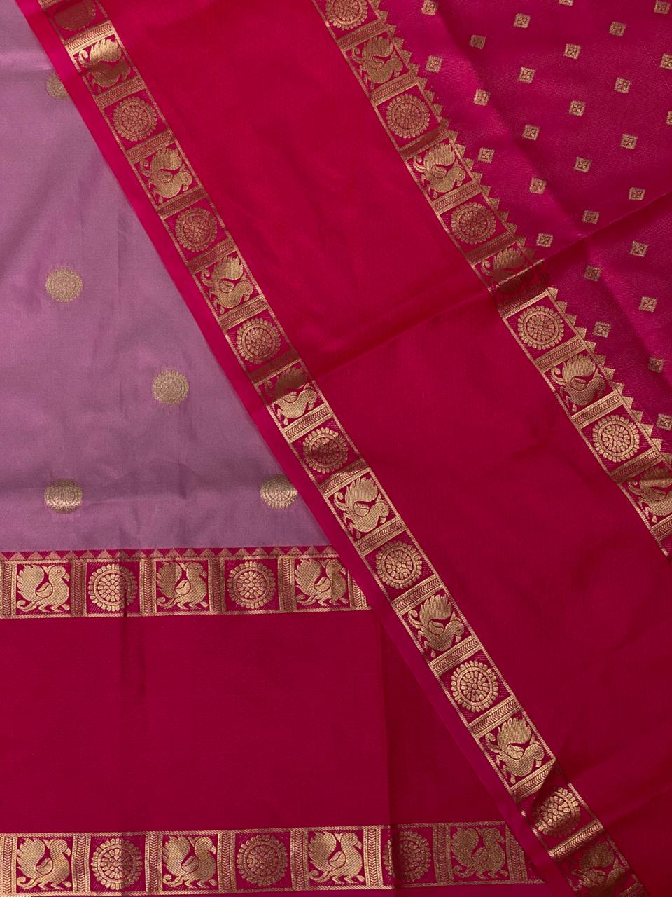 Lilac Pink and Magenta Banarasi saree -BSP9L