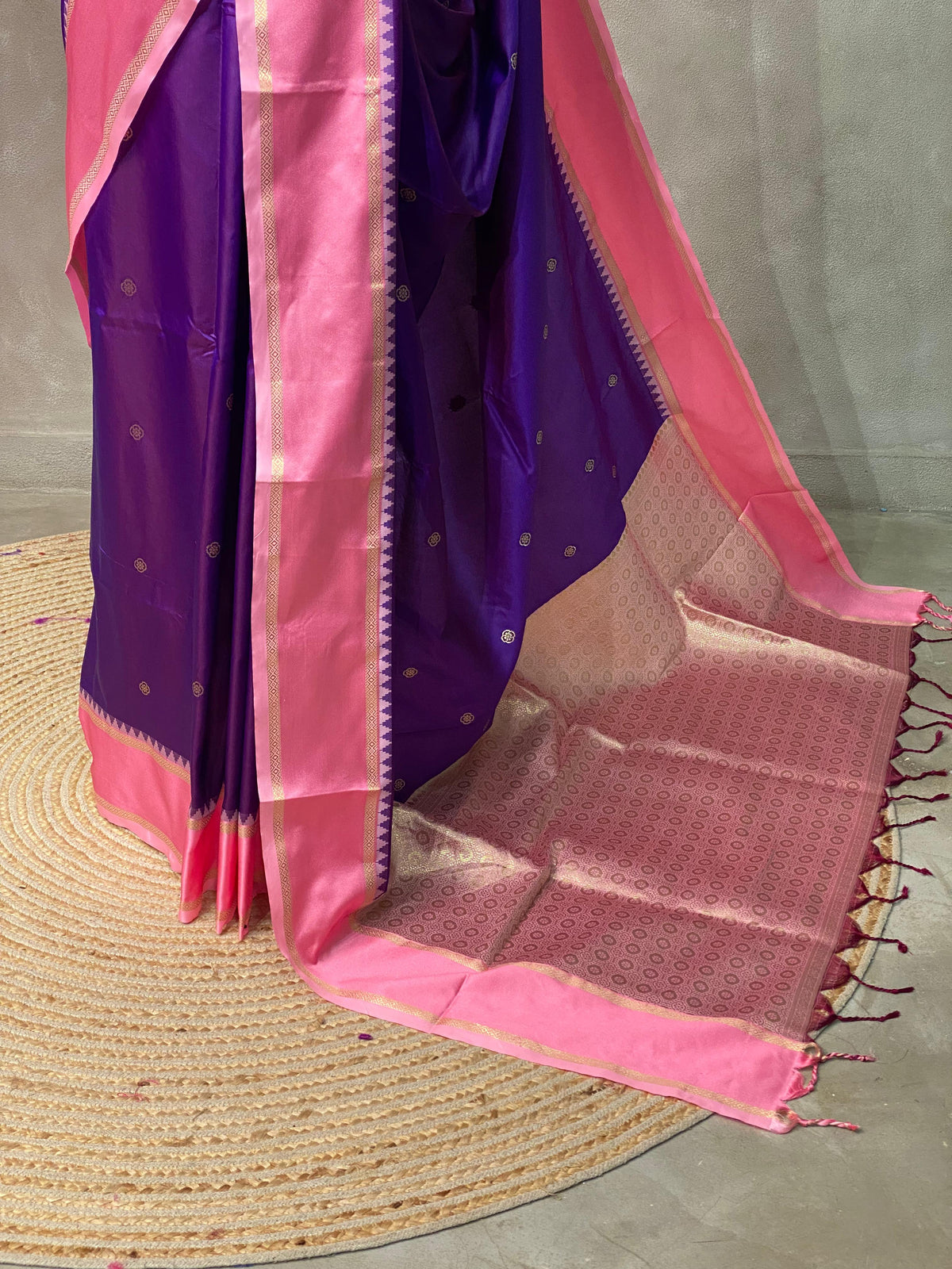 Violet and Pink Banarasi saree -BSP19