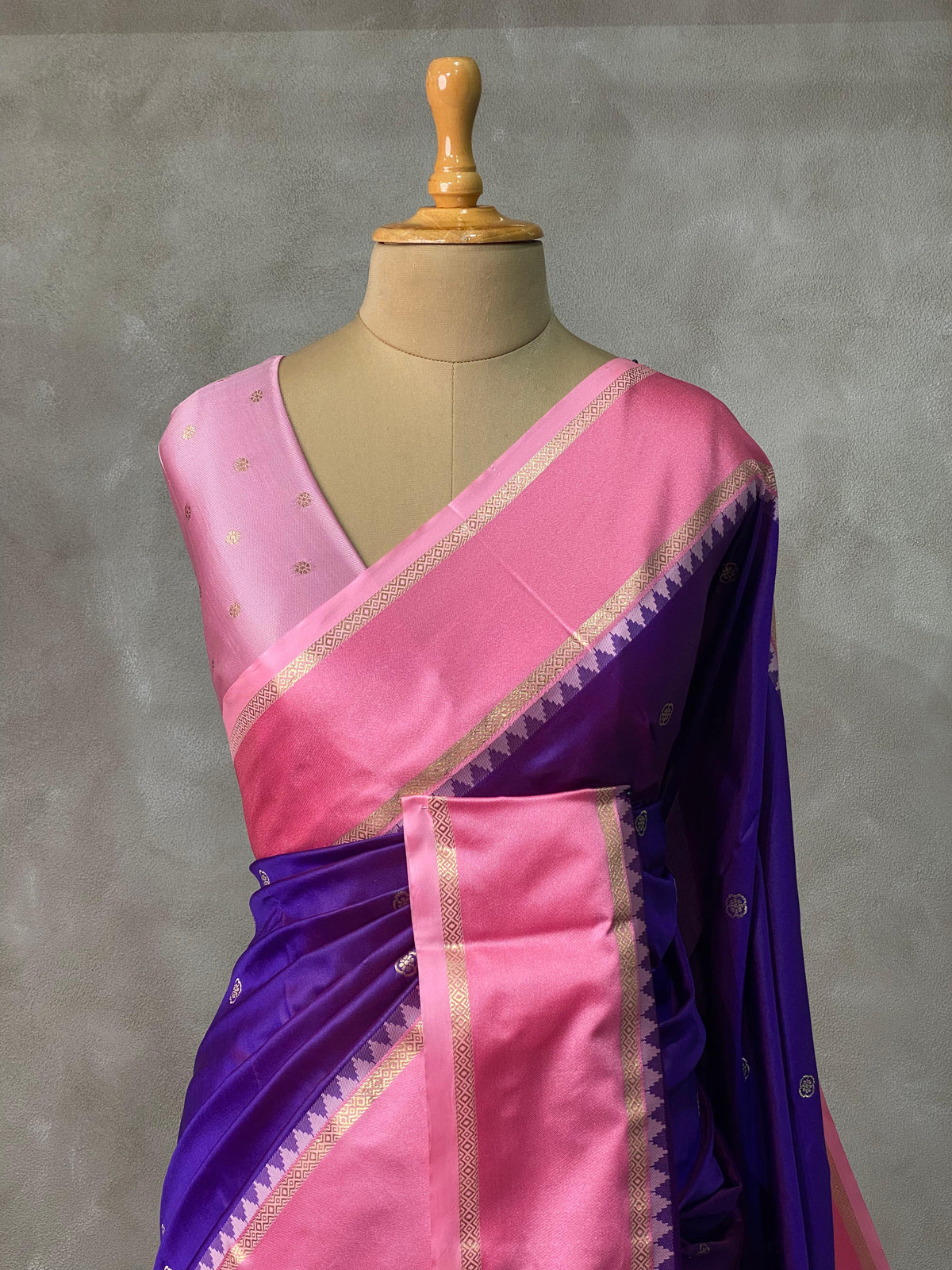 Violet and Pink Banarasi saree -BSP19