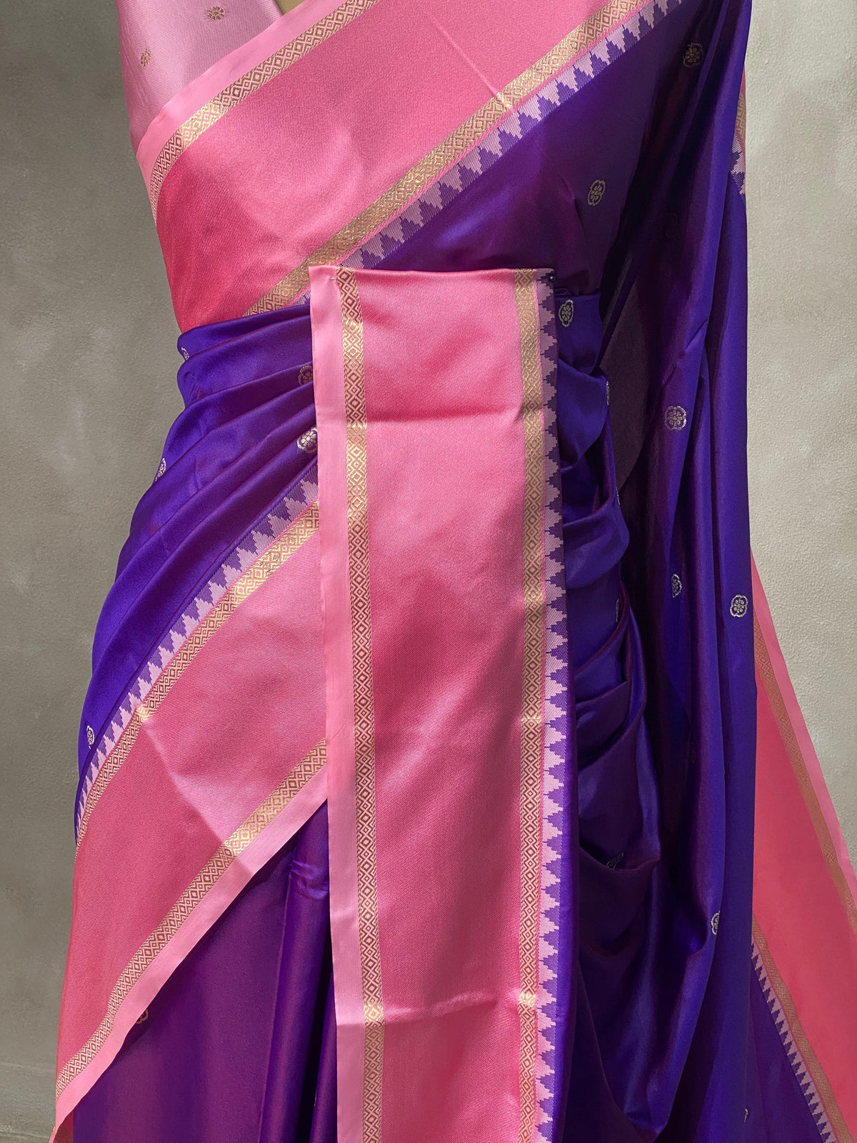 Violet and Pink Banarasi saree -BSP19