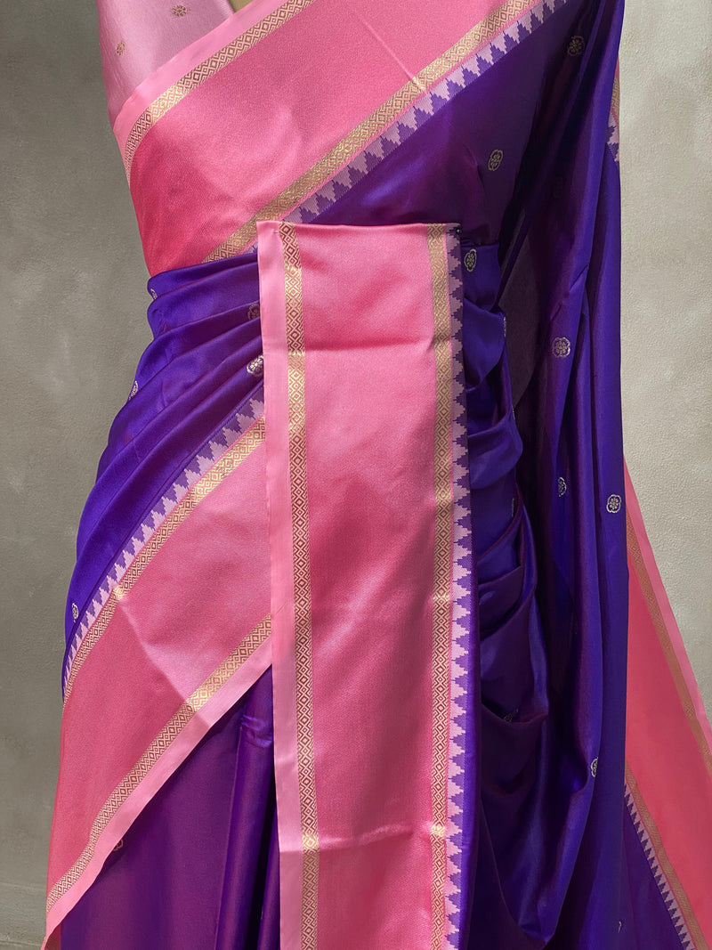 Violet and Pink Banarasi saree -BSP19