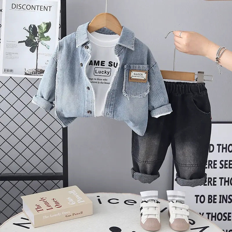 Boys Imported Blue Denim Cord Set [BT-1K-4657] [1-6 Years]