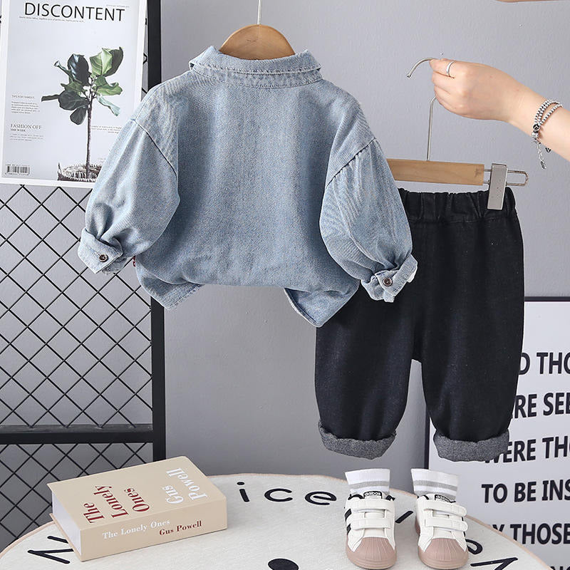 Boys Imported Blue Denim Cord Set [BT-1K-4657] [1-6 Years]