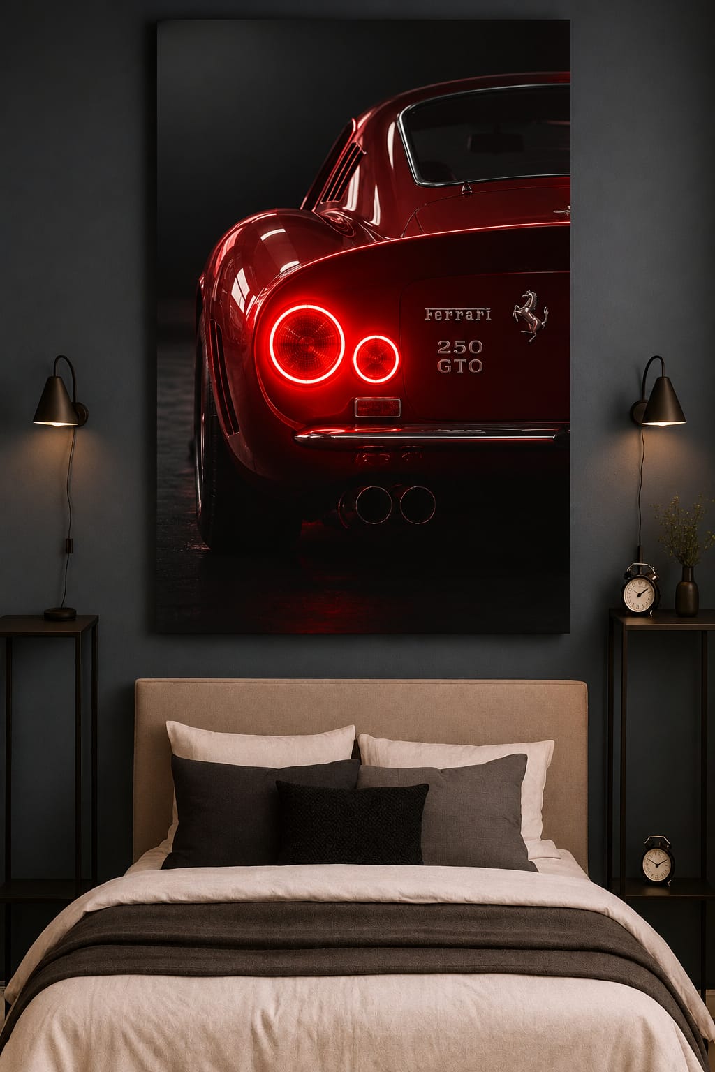 Ferrari 250 GTO Classic Car Wall Art – Iconic Red Vintage Sports Car Poster-1