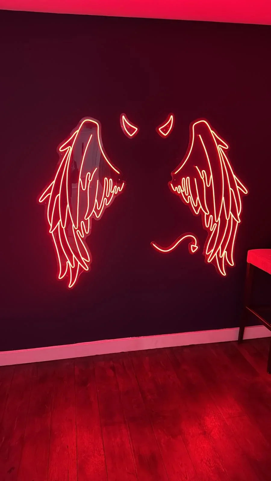 Angel Wings LED Neon Sign | Red Wing Wall Light | Aesthetic Room & Photo Decor-1